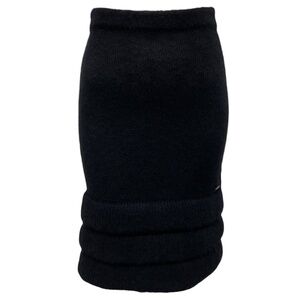 CHANEL BLACK 2009 TIERED WOOL AND MOHAIR KNIT SKIRT